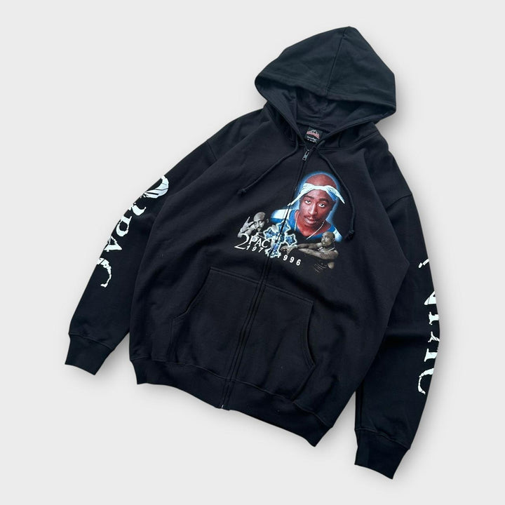 Sudadera con capucha gráfica Vintage Tupac - XL