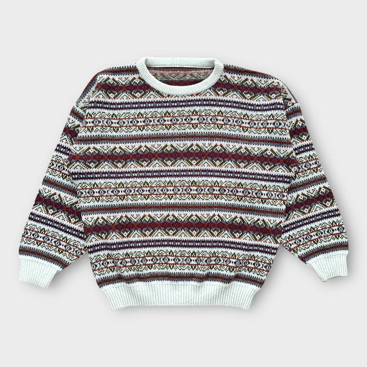 Jersey de punto estampado vintage de los años 90- XL