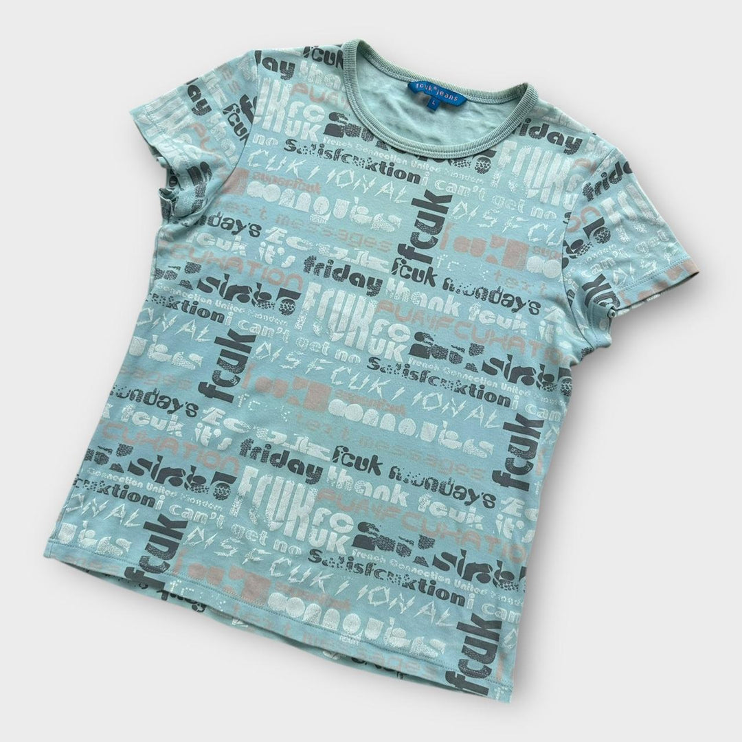 Camiseta vintage Y2K FCUK - grande para mujer