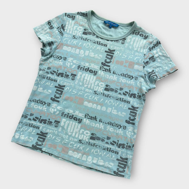 Camiseta vintage Y2K FCUK - grande para mujer