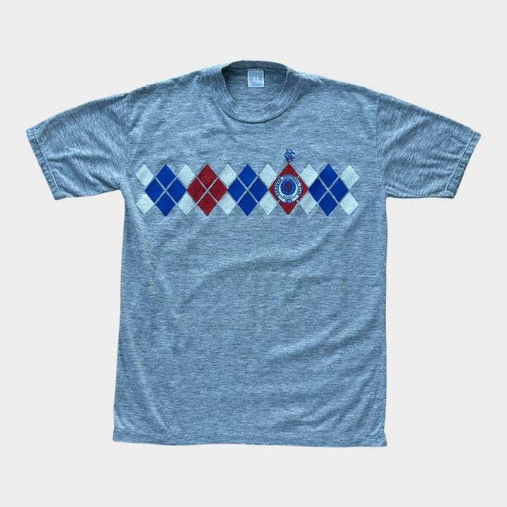 Camiseta gráfica de fútbol vintage de los Rangers de los años 80 - grande (se adapta como un mediano)