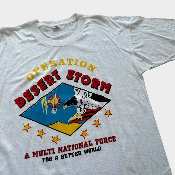 Camiseta con gráfico vintage de tormenta del desierto - XXL (se adapta como una grande