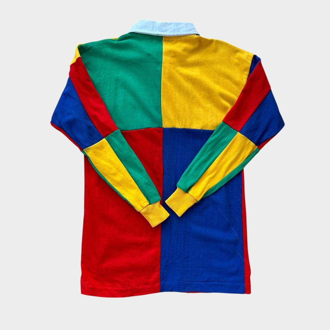 Camiseta de rugby vintage con bloques de color - mediana