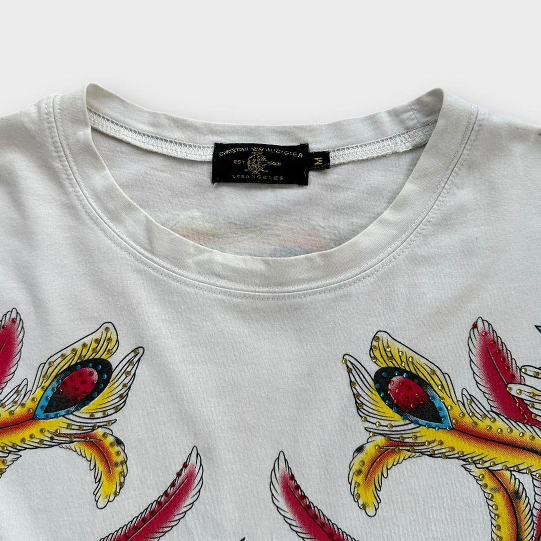 Camiseta de manga larga Christian Audigier Ed Hardy - mediana (se adapta como una XL)