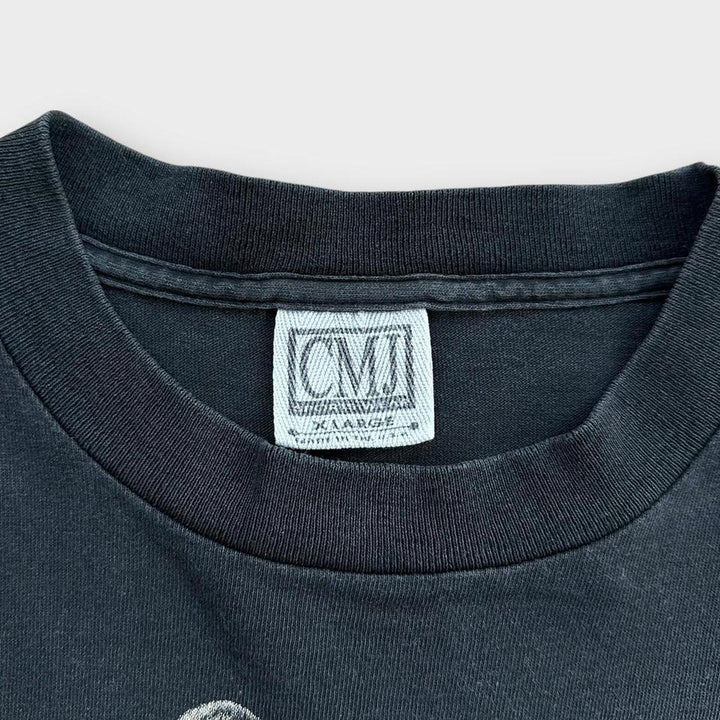 Camiseta vintage con gráfico de motociclista de punto único - XL