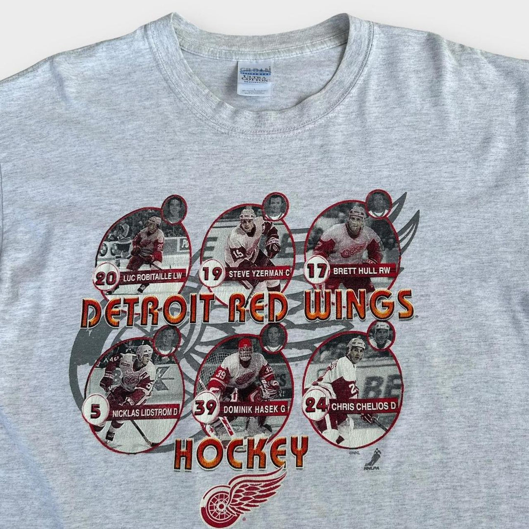 Camiseta vintage de alas rojas de la NHL Detroit - grande
