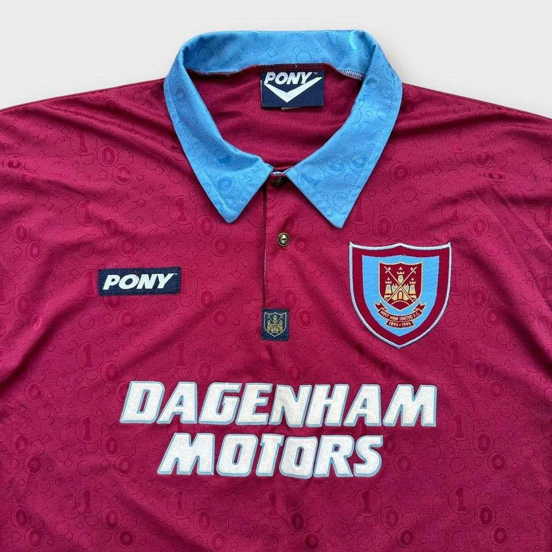 Camiseta de fútbol vintage del West Ham - grande (holgada)
