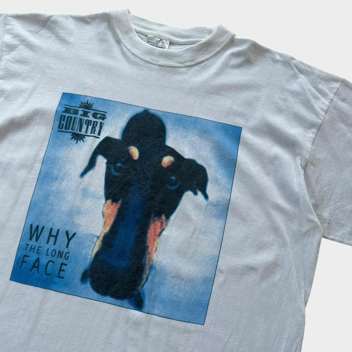 Gran país por qué la camiseta vintage de cara larga - XL