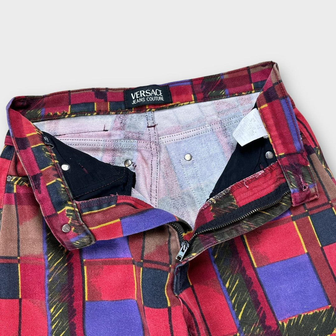 Pantalones vintage con estampado de jeans Versace - cintura de 27"