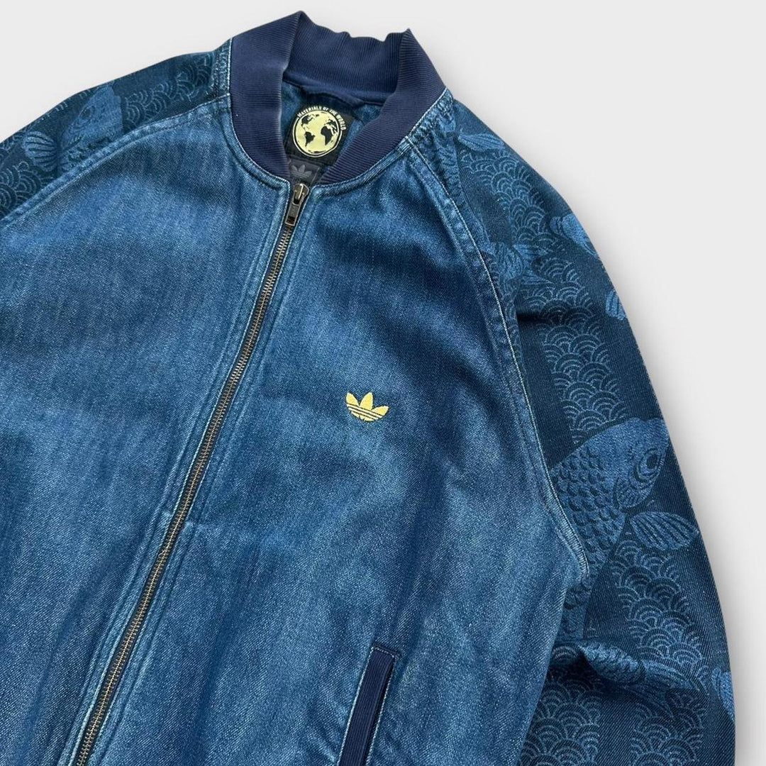 Vintage Adidas chaqueta bomber de mezclilla - mediana