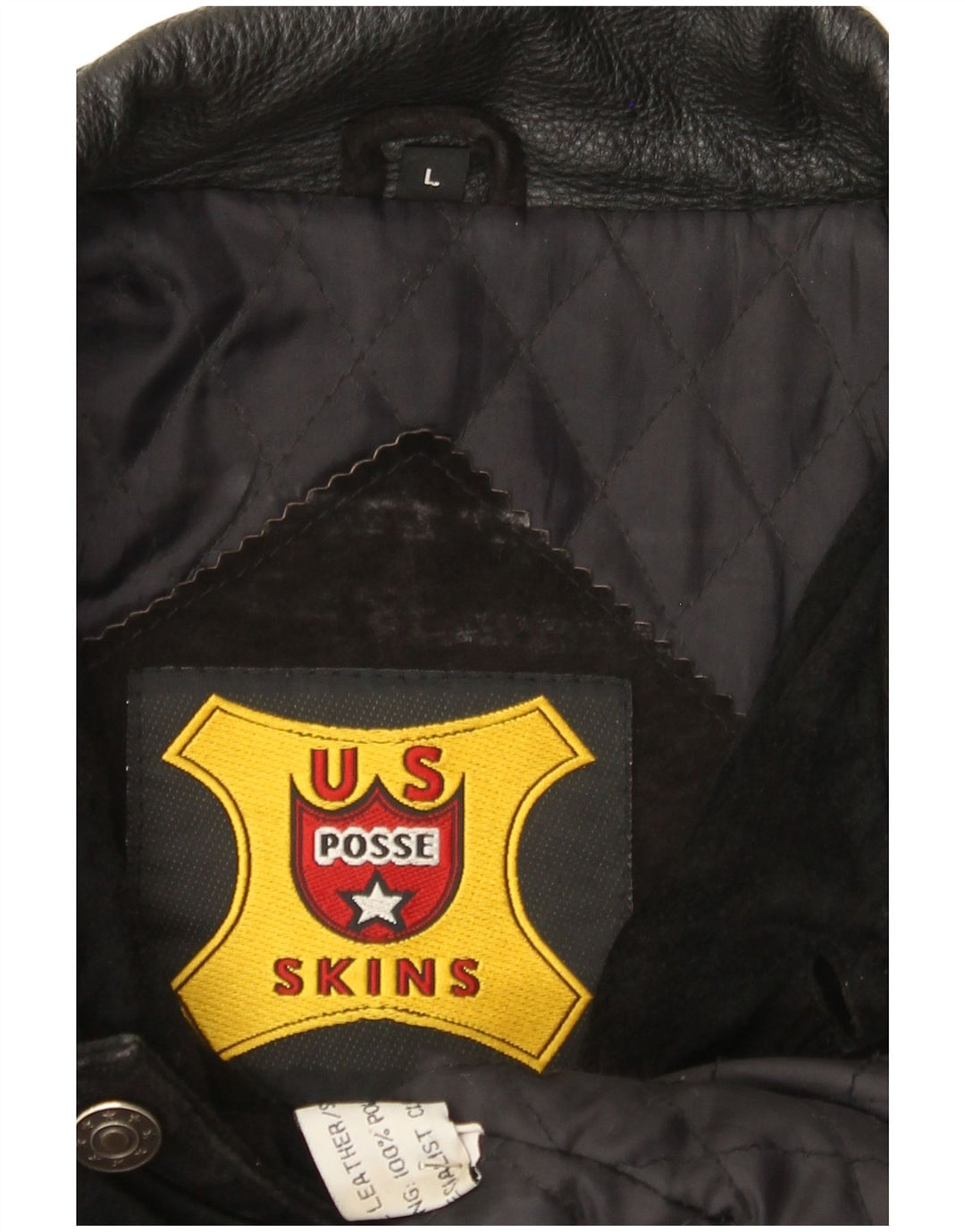 U.S. Posse Skins Chaqueta de gamuza para hombre UK 40 Grande Cuero negro