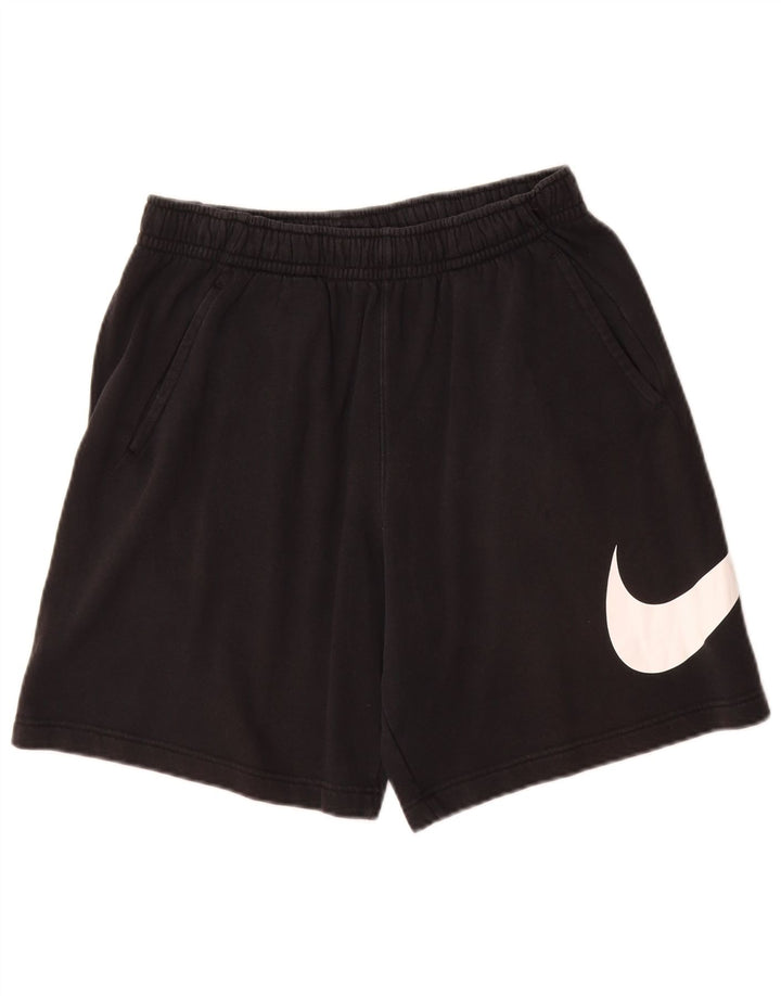 Nike Pantalones cortos deportivos gráficos para hombre pequeños de algodón negro