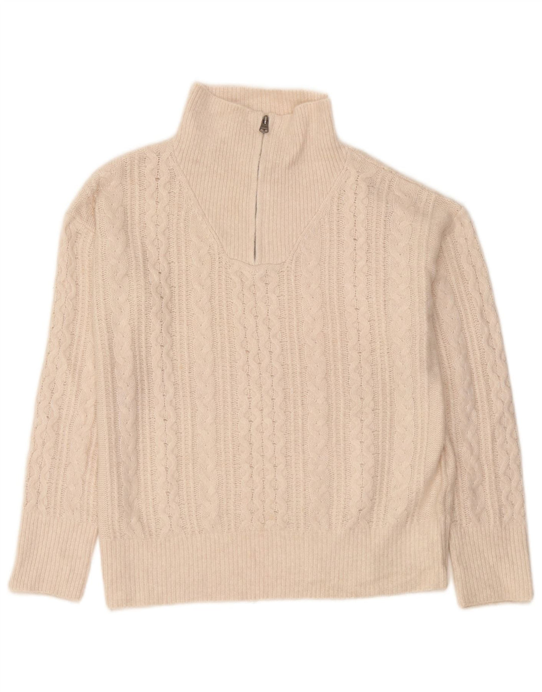 Fat Face Jersey extragrande con cuello y cremallera para mujer UK 40 Medium Off White