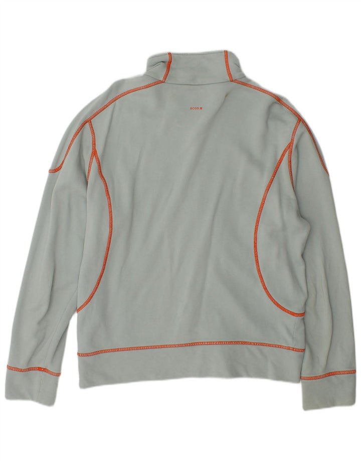 Hugo Boss Hombre Chándal Top Chaqueta Algodón Gris Medio