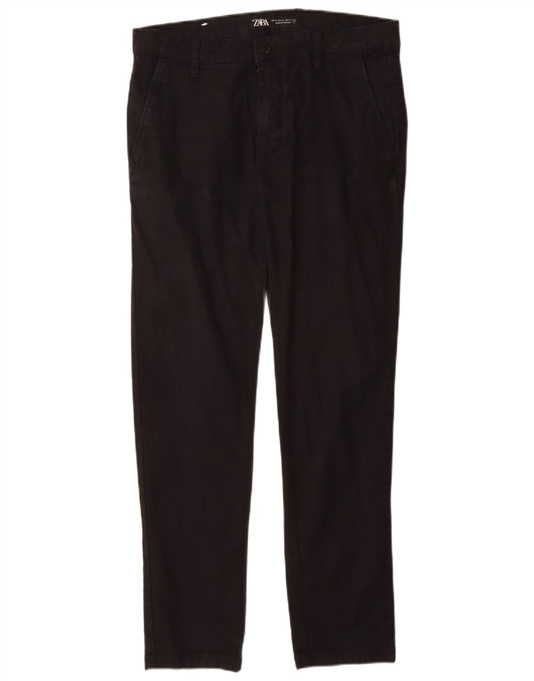 ZARA Pantalón chino slim para hombre EU 40 Medium W31 L30 Algodón negro
