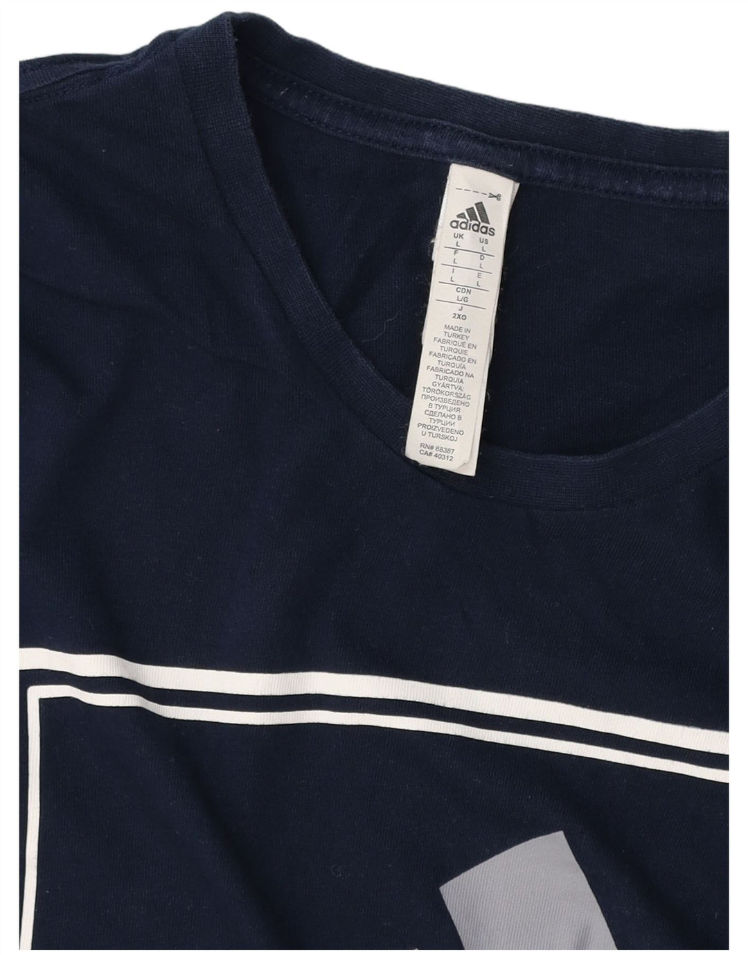 ADIDAS Camiseta gráfica para hombre Top Grande Azul marino Algodón