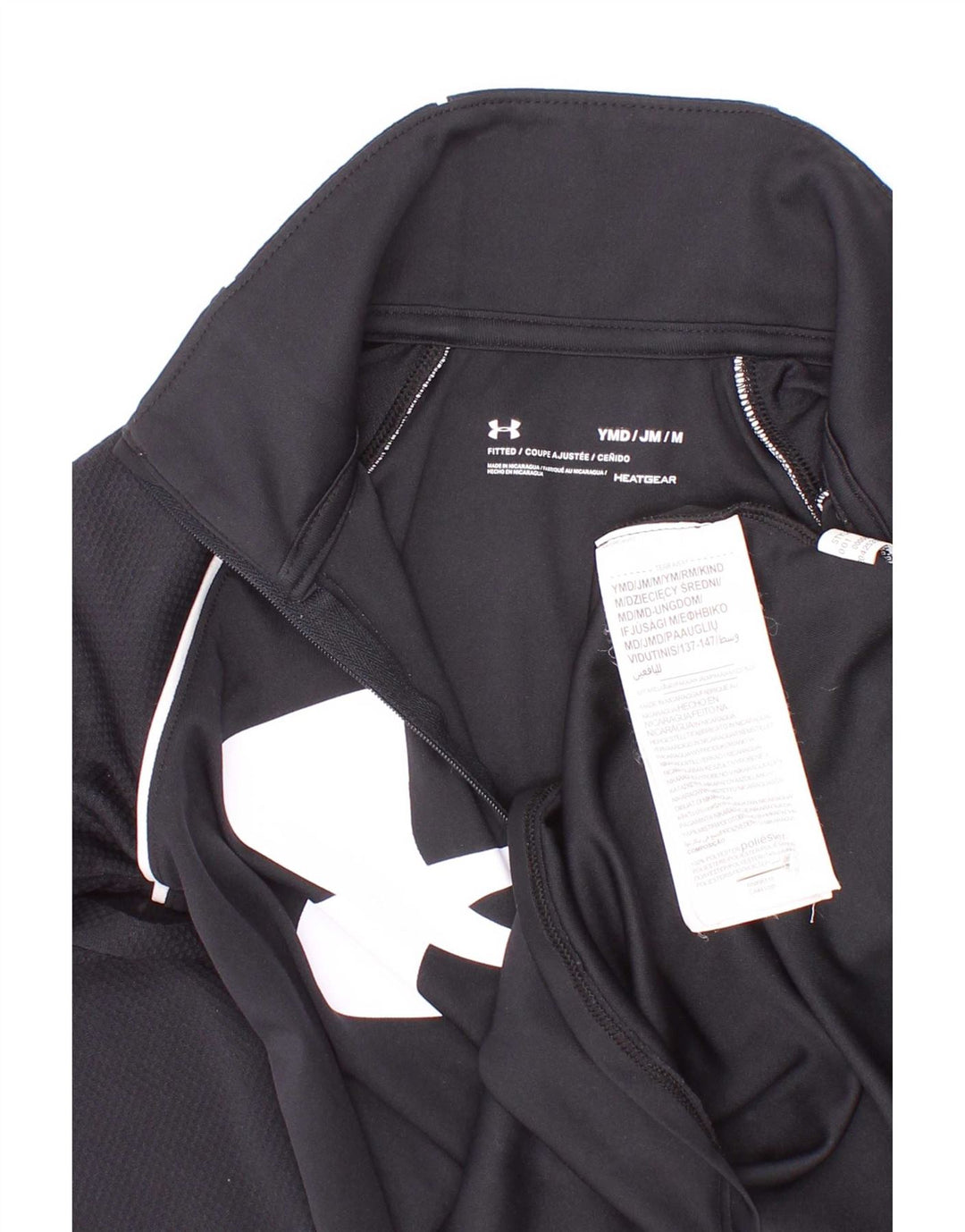 Under Armour Camiseta ajustada con gráfico de manga larga para niñas 9-10 años Mediano Negro