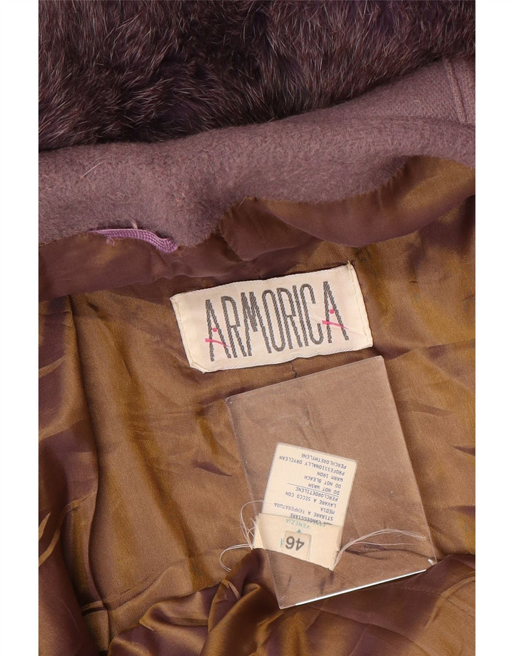 Armorica Abrigo extragrande con capucha para mujer IT 46 Lana morada grande