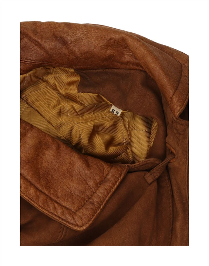 Chaqueta de cuero vintage para hombre IT 52 XL Marrón