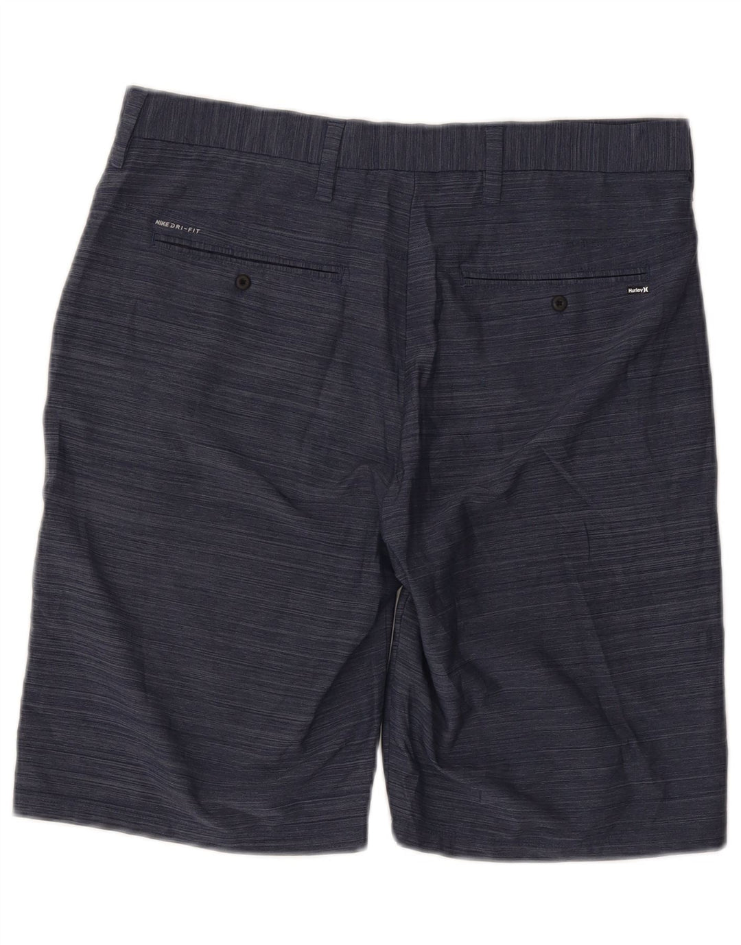 Hurley Pantalones cortos chinos para hombre W32 Poliéster a rayas azul marino mediano