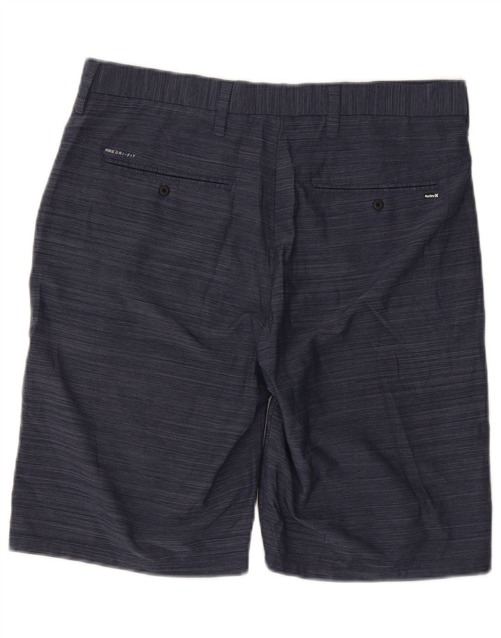 Hurley Pantalones cortos chinos para hombre W32 Poliéster a rayas azul marino mediano