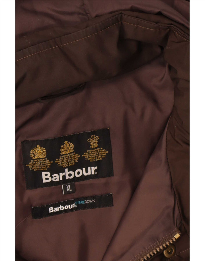 Barbour Chaqueta acolchada con capucha para hombre UK 42 XL Marrón