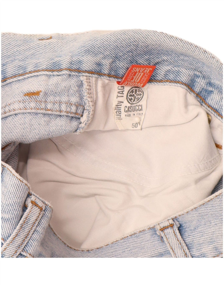 CASUCCI Vaqueros cónicos de cintura alta para mujer IT 50 XL W28 L29 Algodón azul