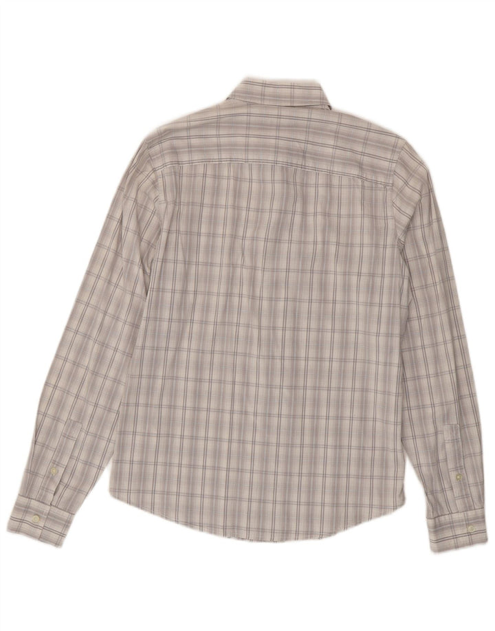 Camisa Calvin Klein Jeans Hombre Algodón A Cuadros Gris Medio