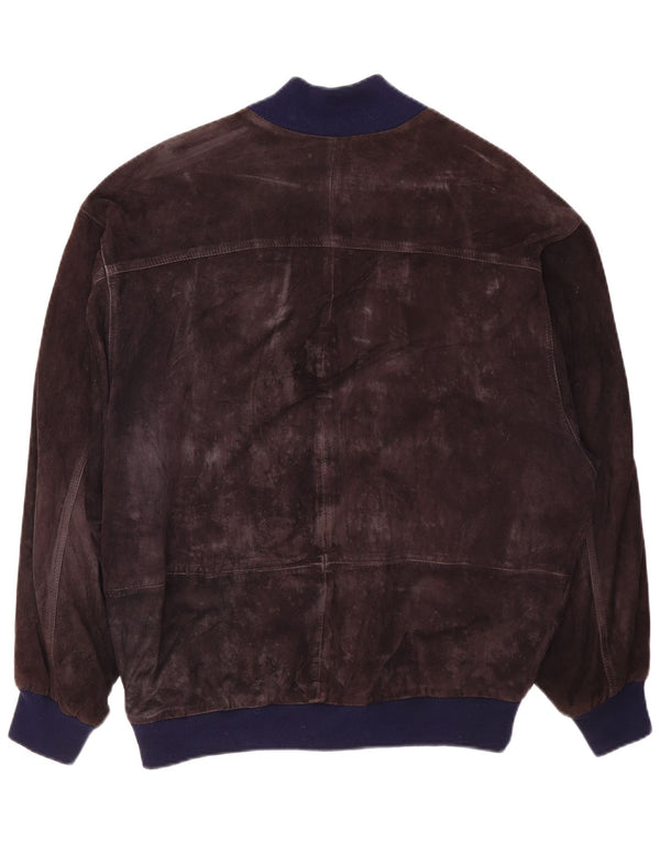 VINTAGE Chaqueta bomber de ante para hombre IT 52 XL Púrpura