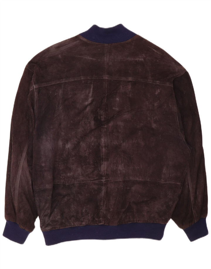 VINTAGE Chaqueta bomber de ante para hombre IT 52 XL Púrpura