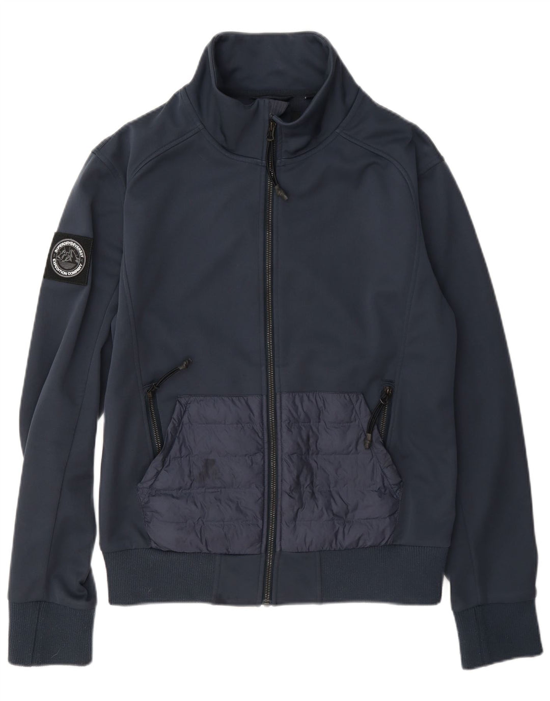 Superdry Hombre Chándal Top Chaqueta Pequeña Azul Marino Poliéster