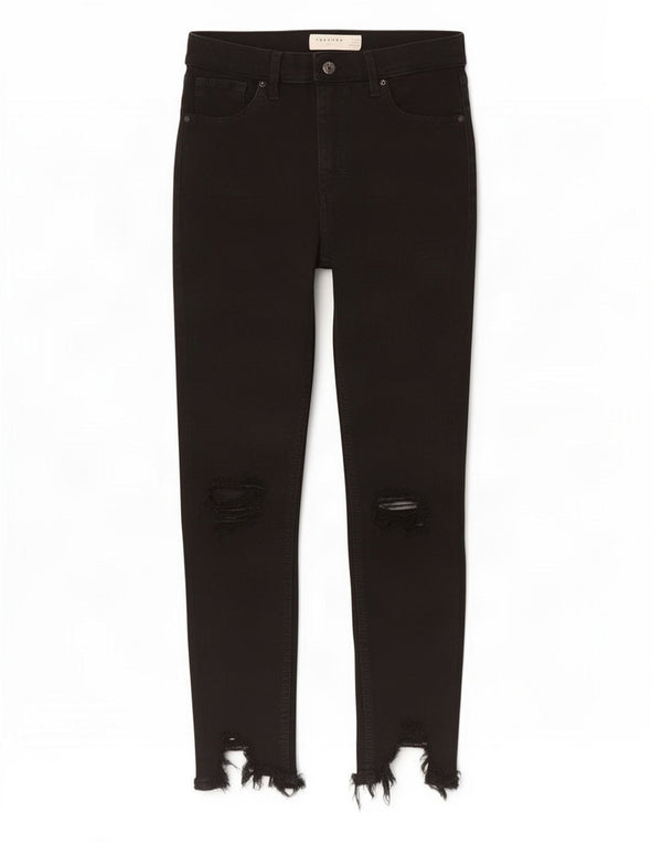 Topshop Vaqueros pitillo desgastados Jamie para mujer W30 L24 Algodón negro