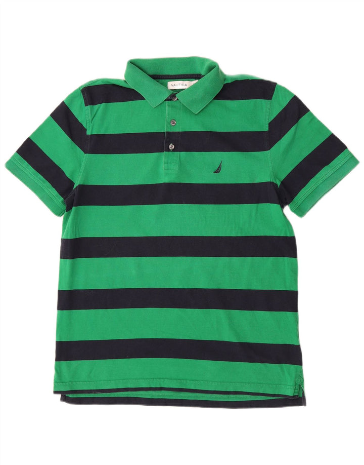 Nautica Polo Hombre Algodón Rayas Verde Medio
