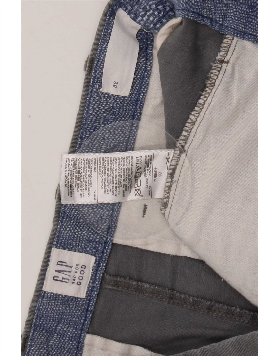 Gap - Pantalones cortos chinos para hombre, talla grande, W36, algodón azul