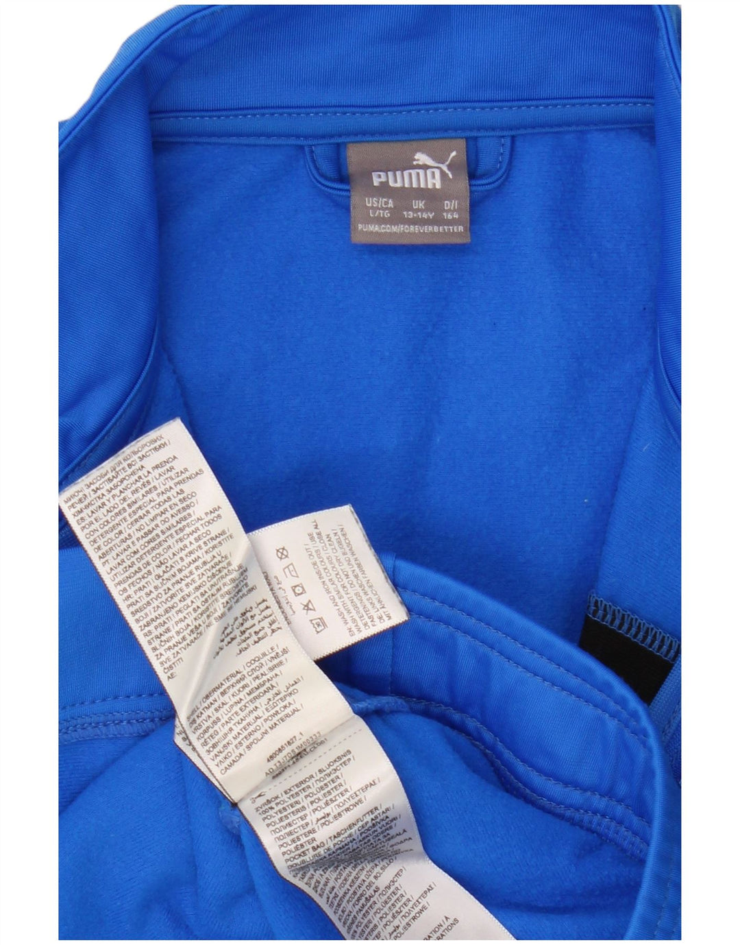 Puma Chaqueta de chándal para niño 13-14 años Azul Colorblock Poliéster