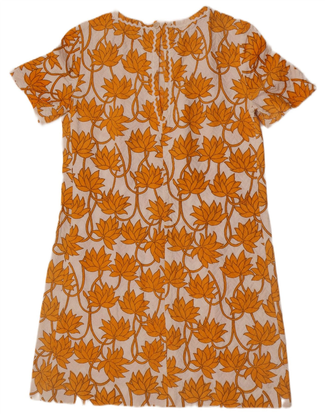 Vintage mujer cambio vestido Reino Unido 12 medio blanco floral