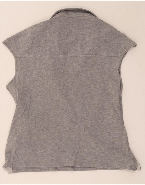 Woolrich Womens Sleeveless Polo Shirt UK 18 XL Grey Cotton