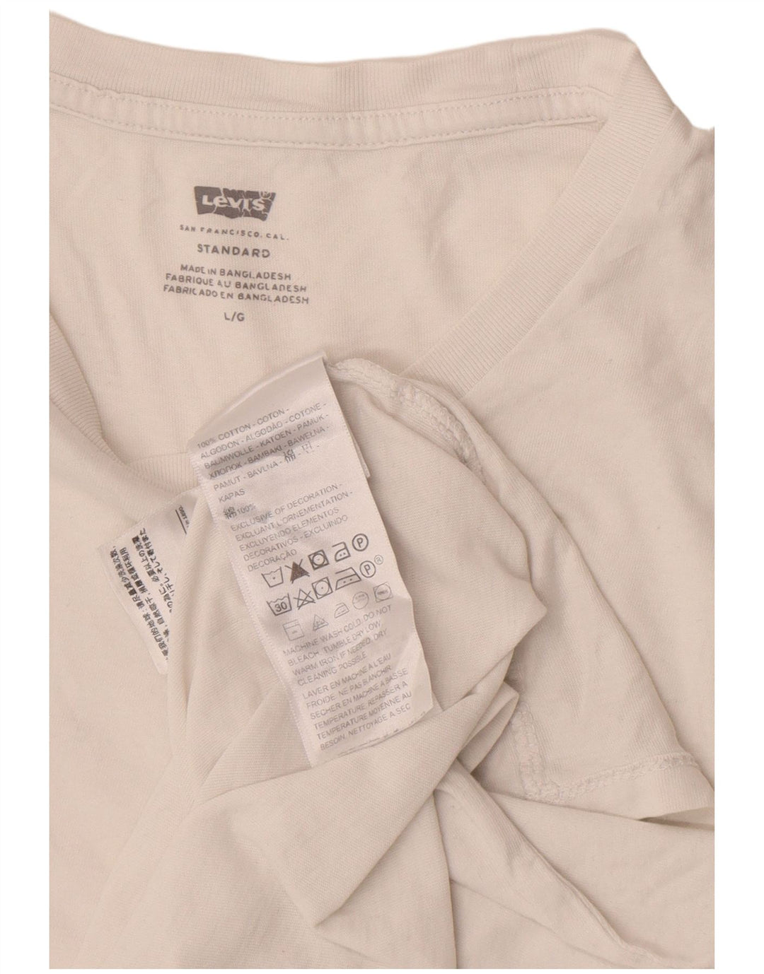 Levi's - Camiseta para hombre, talla grande, algodón blanco