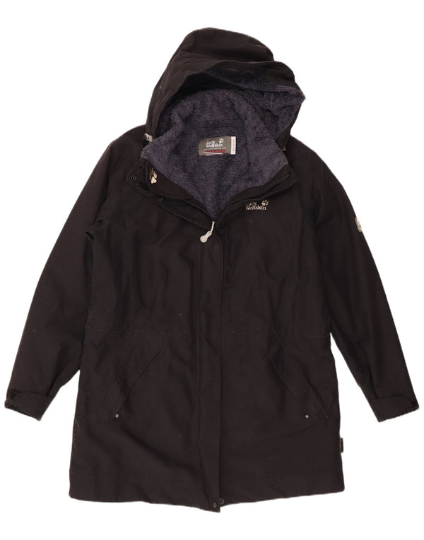 Jack Wolfskin Parka Sherpa Extragrande con Capucha para Mujer UK 40 XL Negro