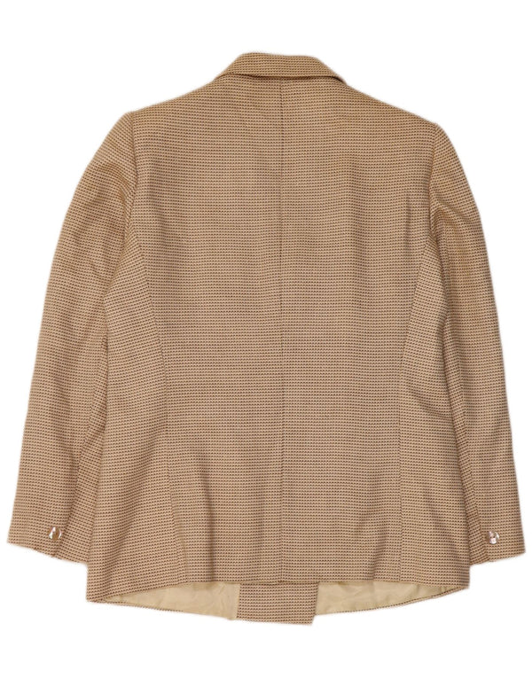 Max Mara Chaqueta tipo blazer con doble botonadura para mujer UK 46 Grande Beige Geométrico