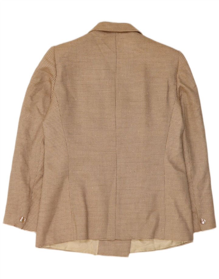 Max Mara Chaqueta tipo blazer con doble botonadura para mujer UK 46 Grande Beige Geométrico