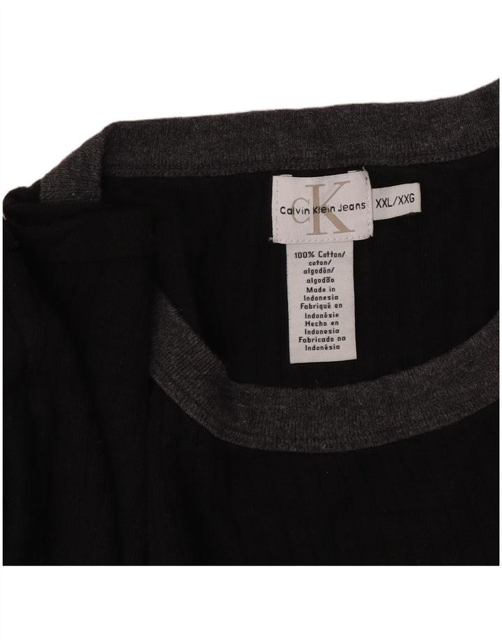 Calvin Klein Jeans Hombre Top Manga Larga 2XL Algodón Negro