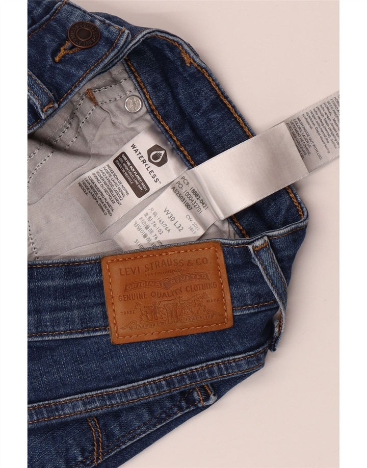LEVI'S Jeans ajustados de talle alto 721 para mujer W30 L32 Algodón azul