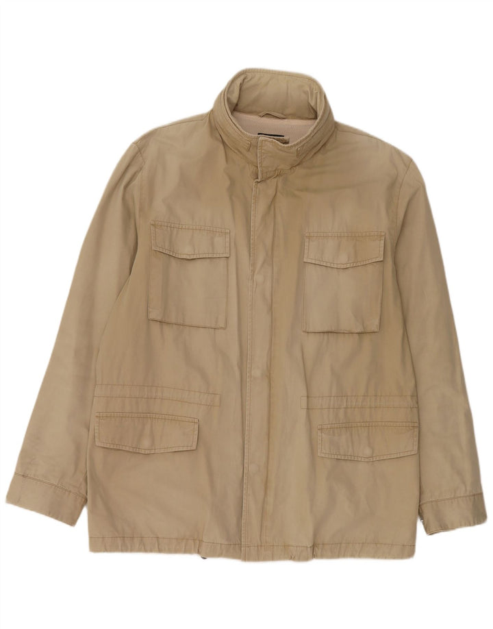 GANT Chaqueta utilitaria con capucha para hombre, Reino Unido 40, algodón beige grande