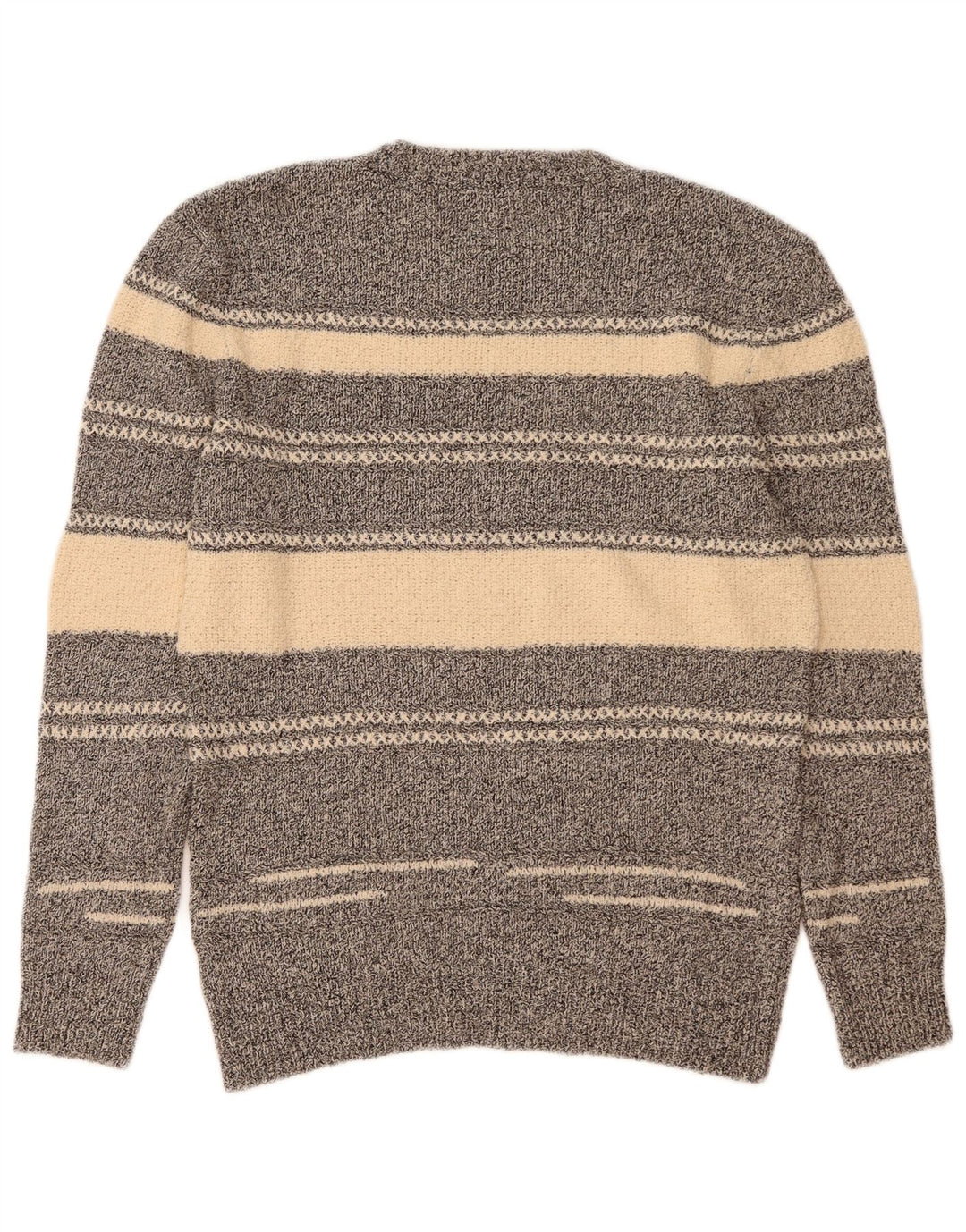 Zara Hombre Jersey De Cuello Redondo De Algodón A Rayas Gris Medio