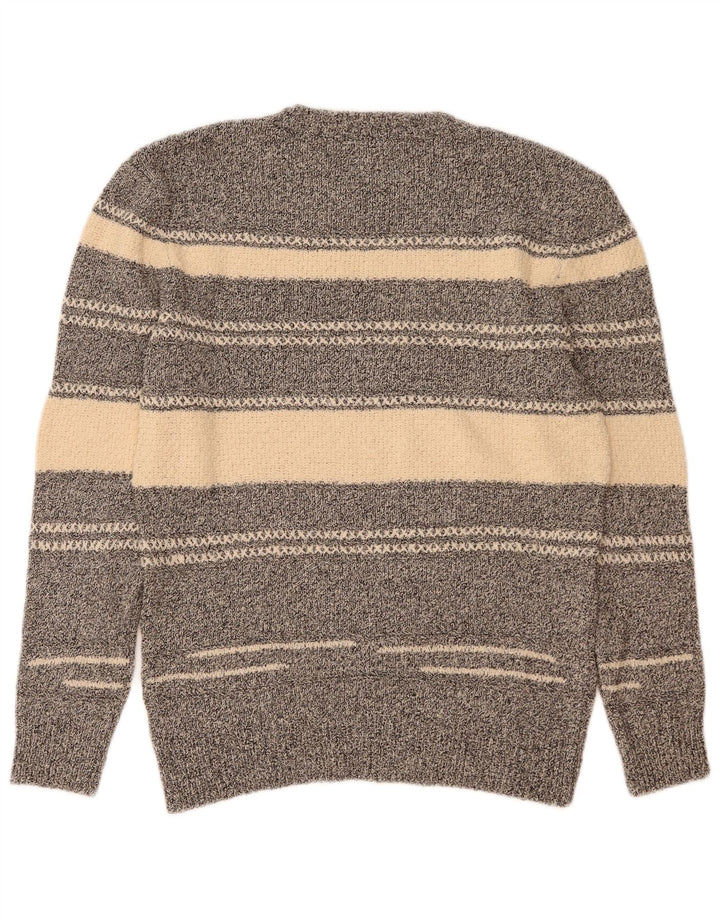 Zara Hombre Jersey De Cuello Redondo De Algodón A Rayas Gris Medio