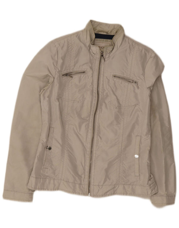 Geox Chaqueta Bomber para Mujer UK 10 Small Gris Poliéster