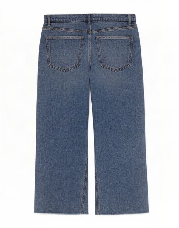 Zara Jeans Cortos De Corte Holgado Para Mujer EU 40 Medium W30 L23 Algodón Azul