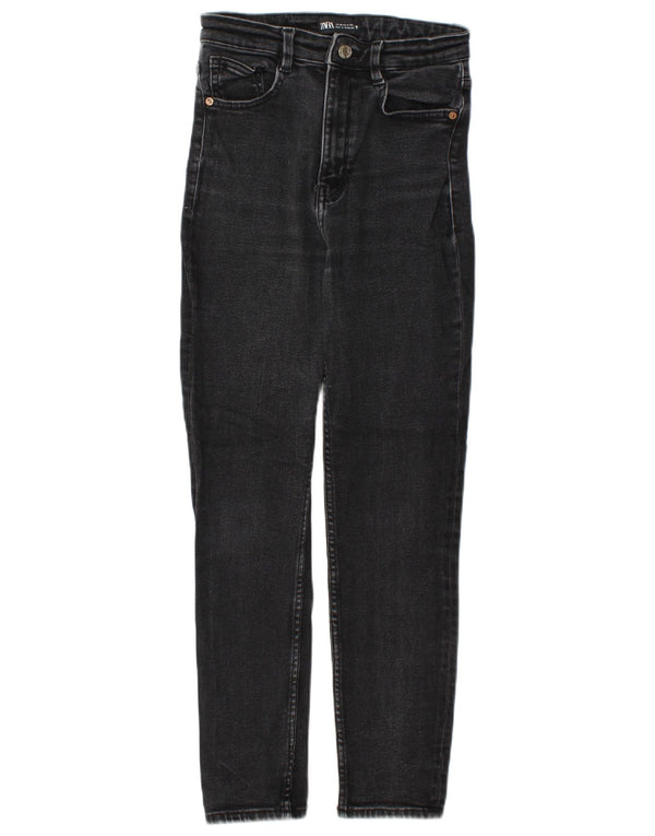 Zara Vaqueros Pitillo Mujer EU 36 XS W26 L26 Algodón Gris