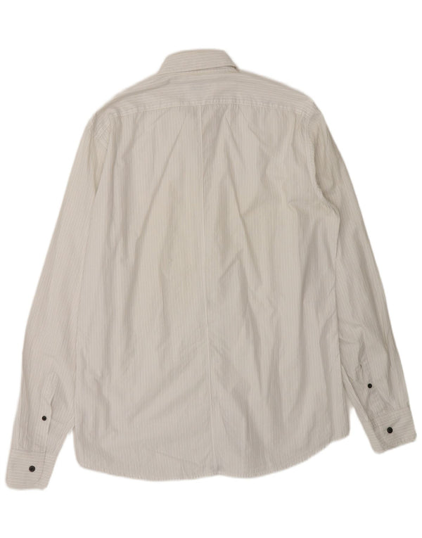 Dries Van Noten Camisa Hombre IT 52 Grande Blanco Rayas Algodón